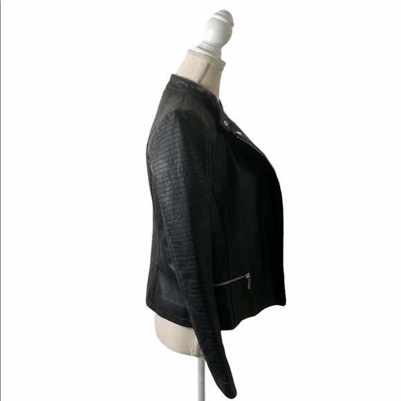 Halogen Quilted Faux Leather Moto Jacket - Picture 5 of 7